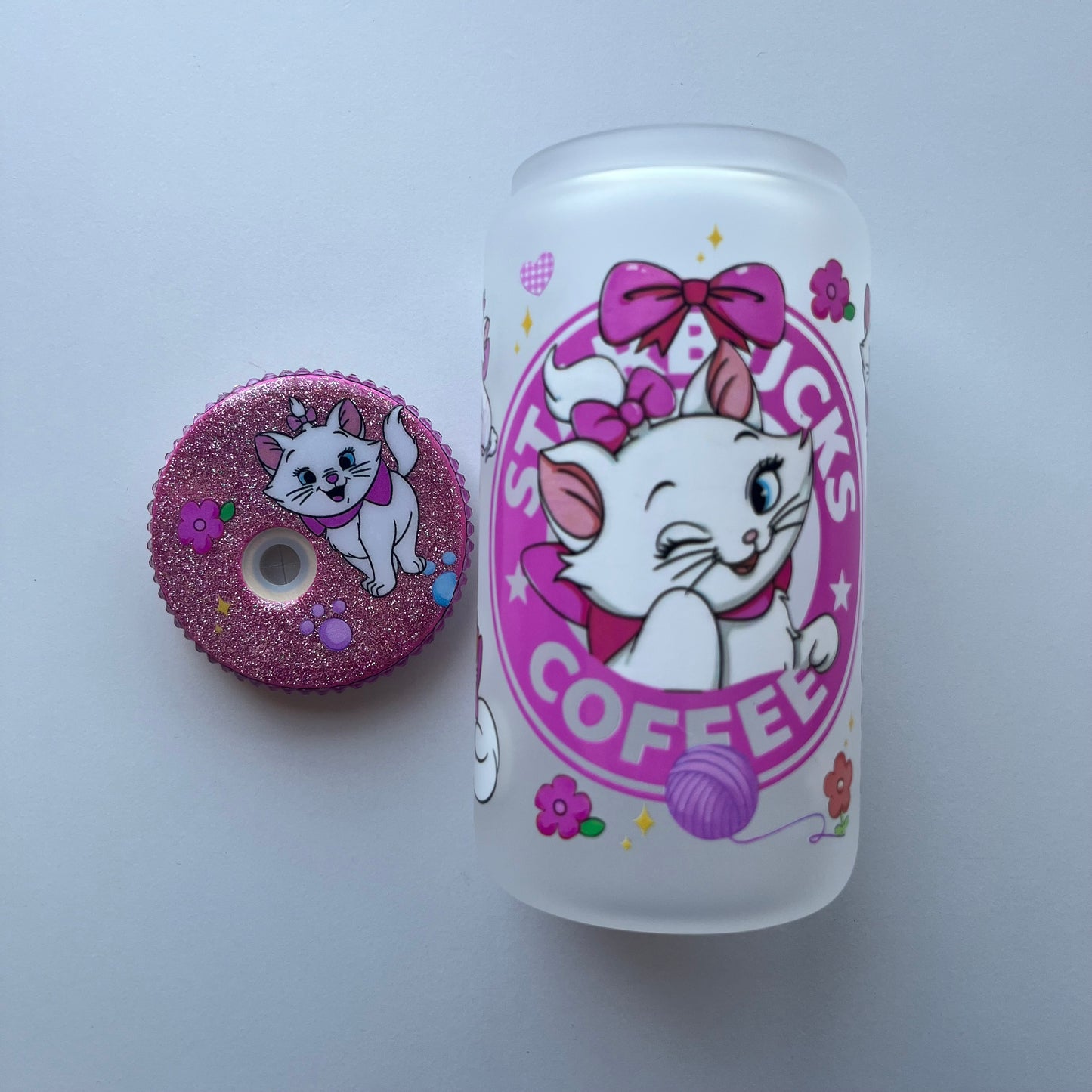 Sassy Cat 16oz Glass Cup