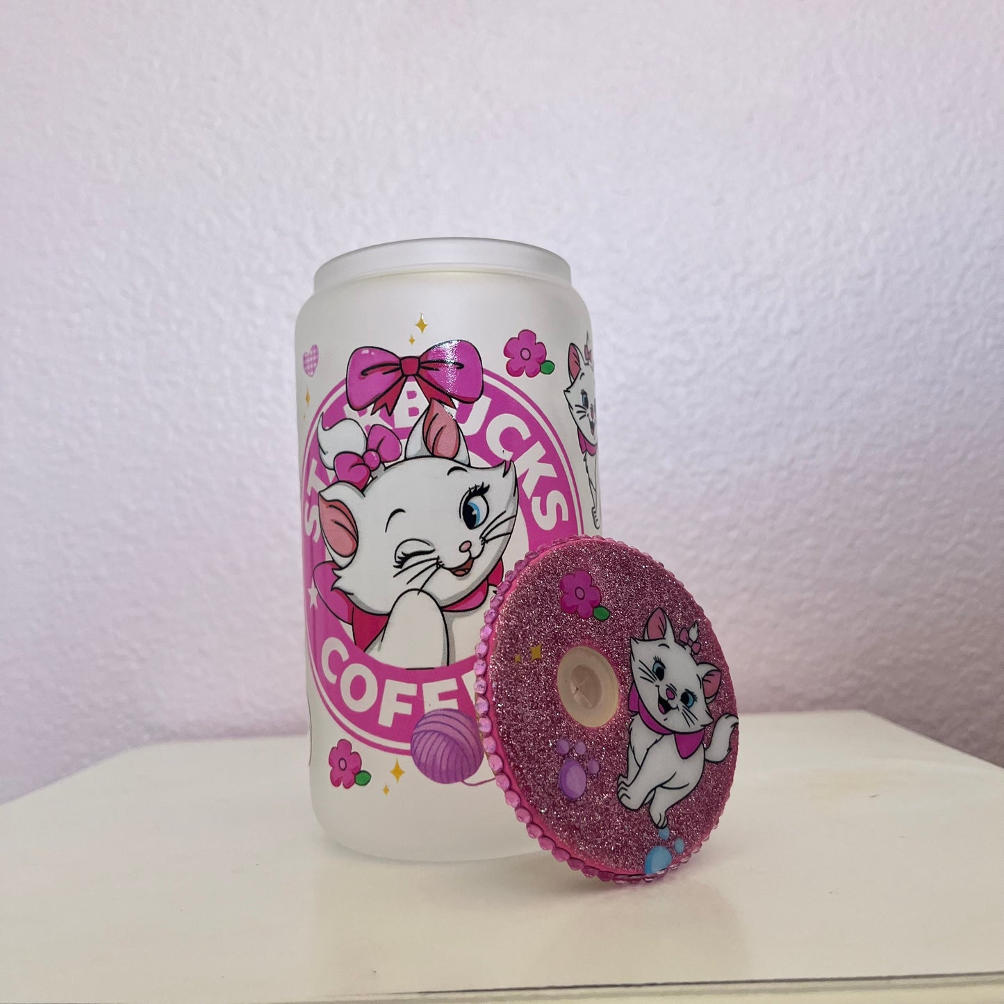 Sassy Cat 16oz Glass Cup