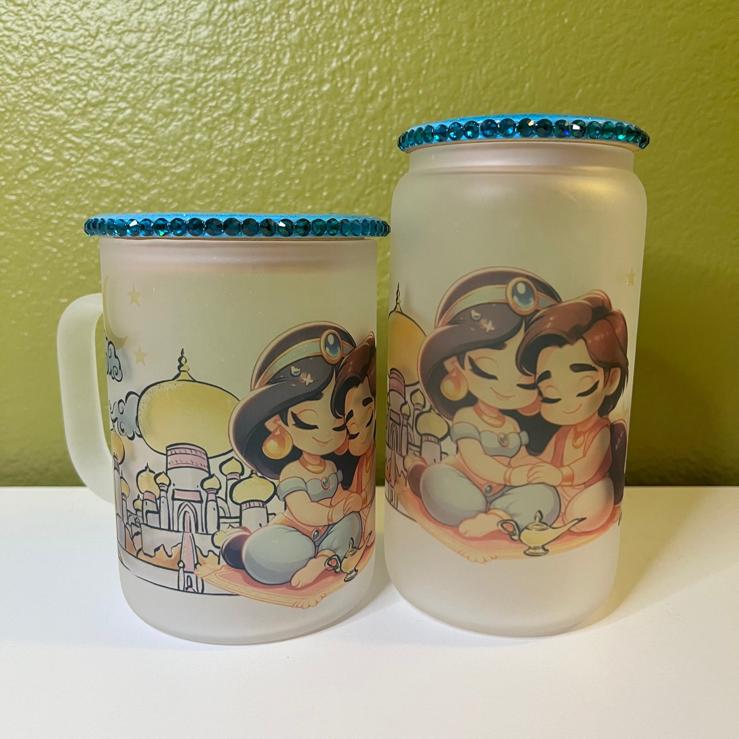 Frosted New World Glass Cup/Mug