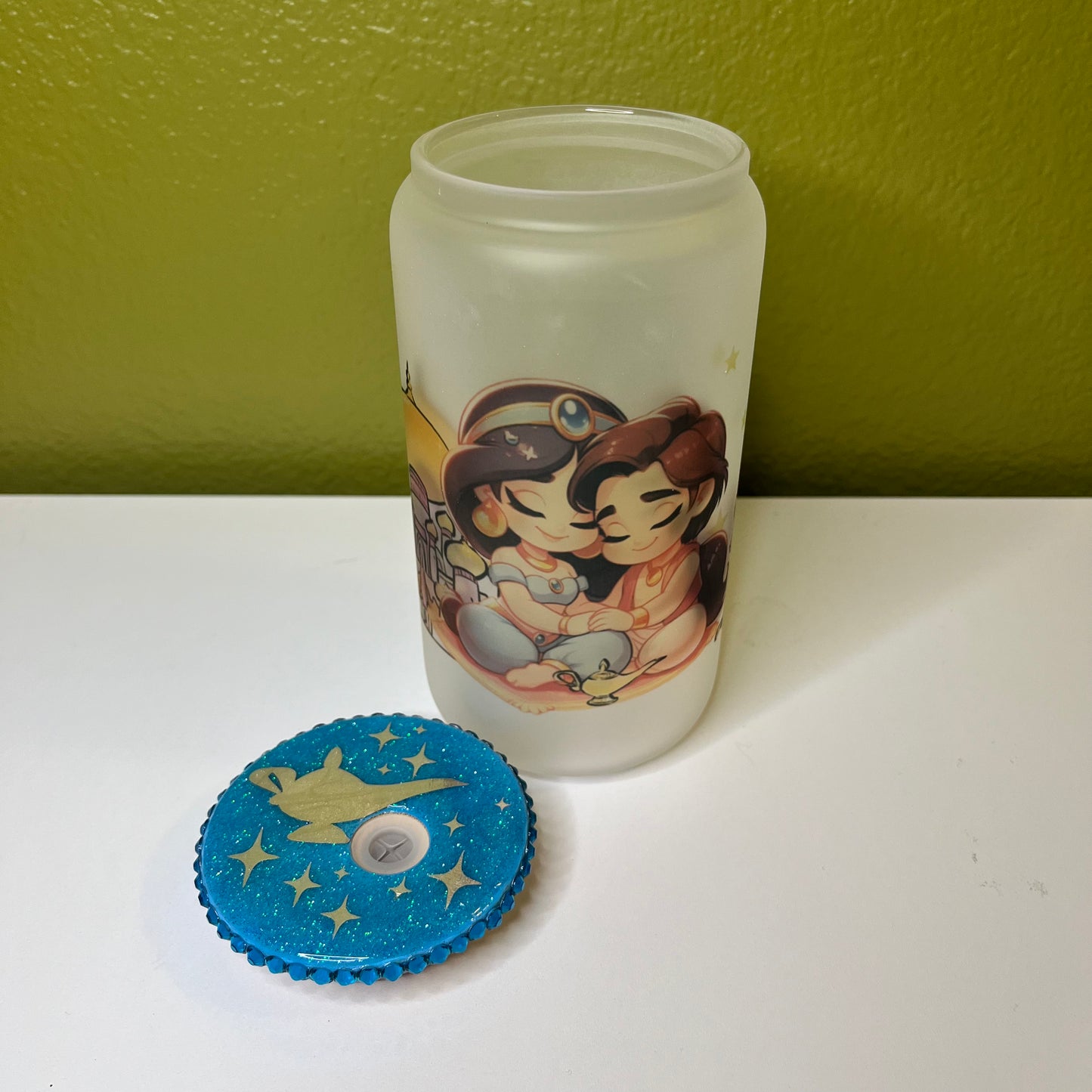 Frosted New World Glass Cup/Mug