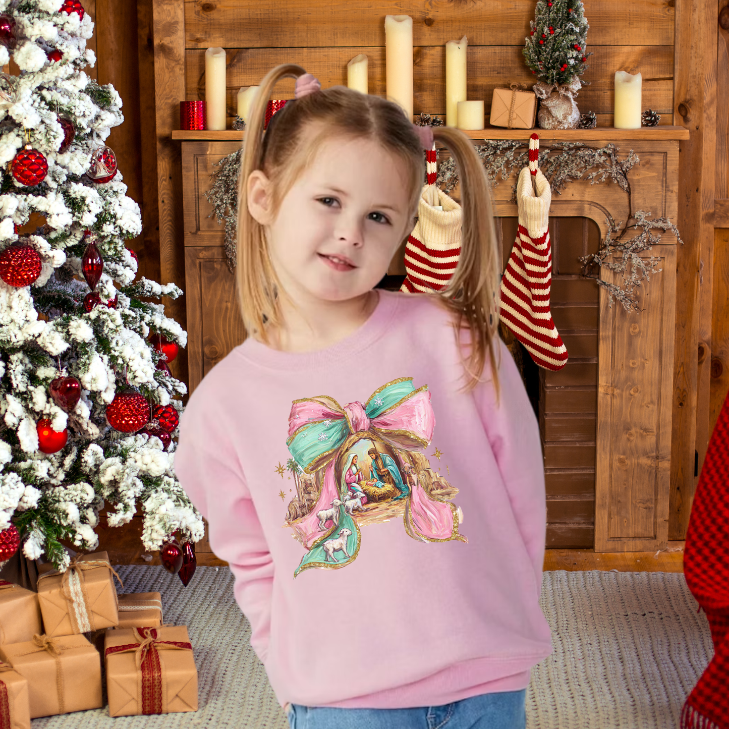 Kids Nativity with Bow