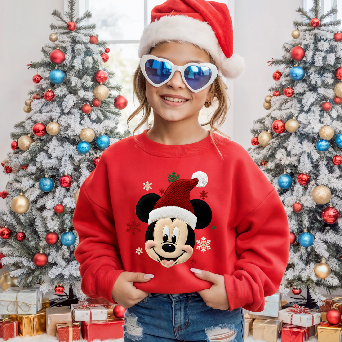 Kids Christmas Mouse Santa Yarn Effect