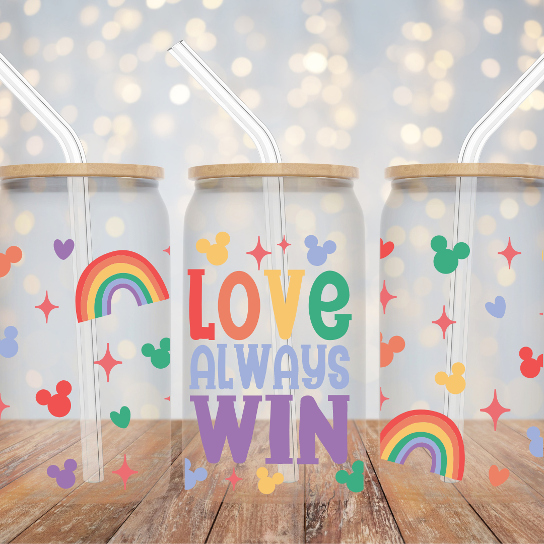 Love Always Wins Mouse Glass Cup