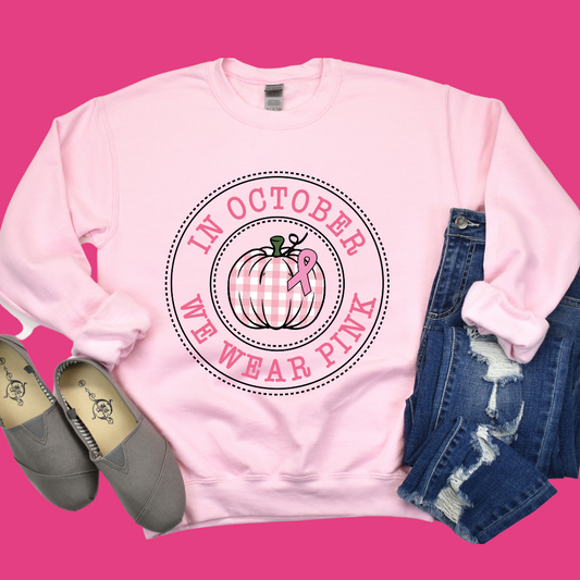 October We Wear Pink Pumpkin Sweater