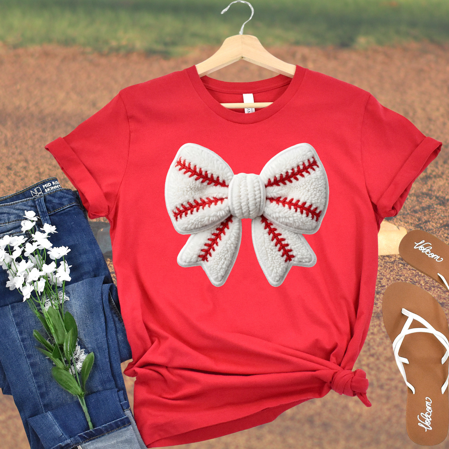 Baseball Bow Yarn Effect