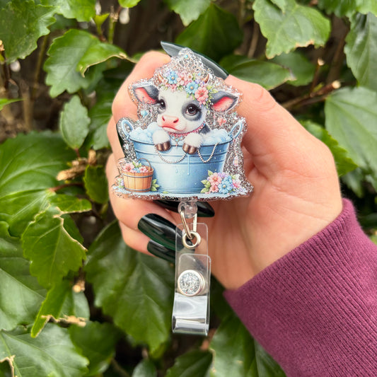 Cow Bubbles Badge Reel