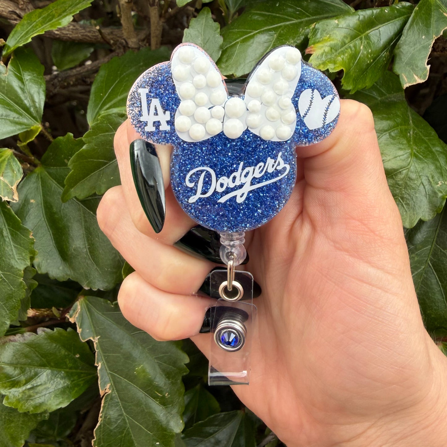 LA Baseball Mouse Badge Reel
