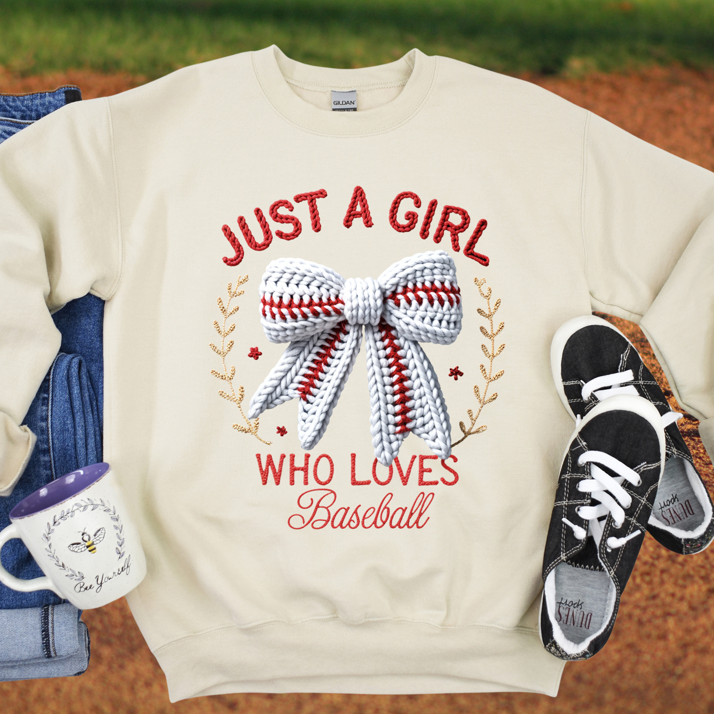 Just a Girl & Baseball Yarn Effect