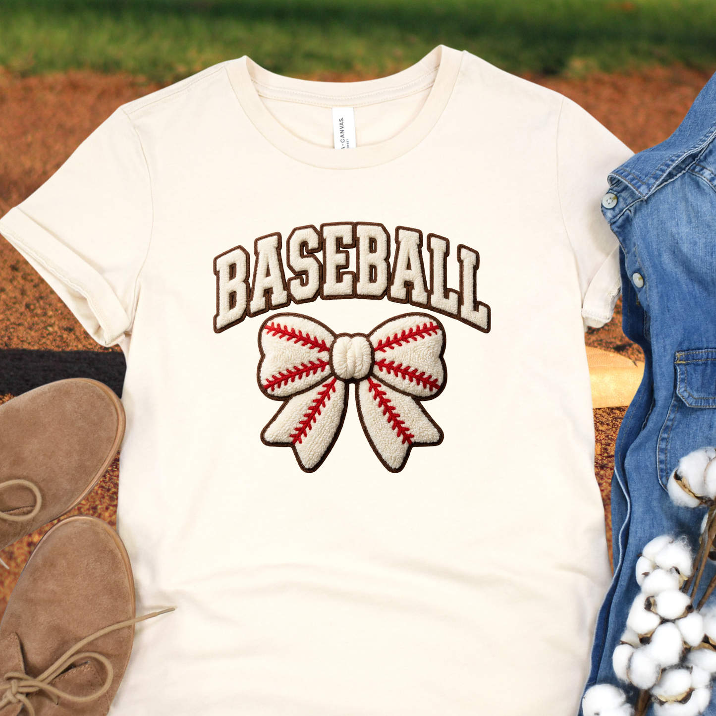 Baseball & Bow Yarn Effect