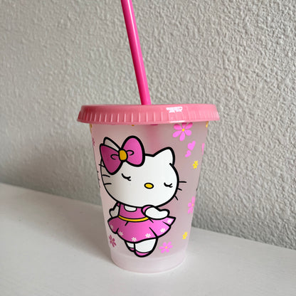 Kids Ballerina Kitty Plastic Cup