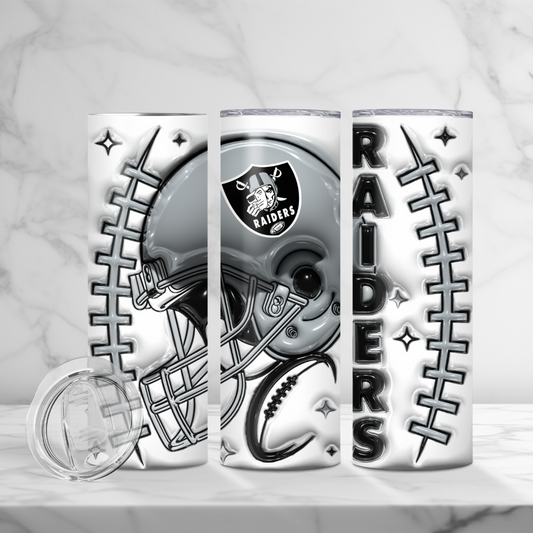 Black & Silver Football Tumbler