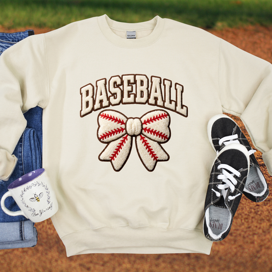Baseball & Bow Yarn Effect