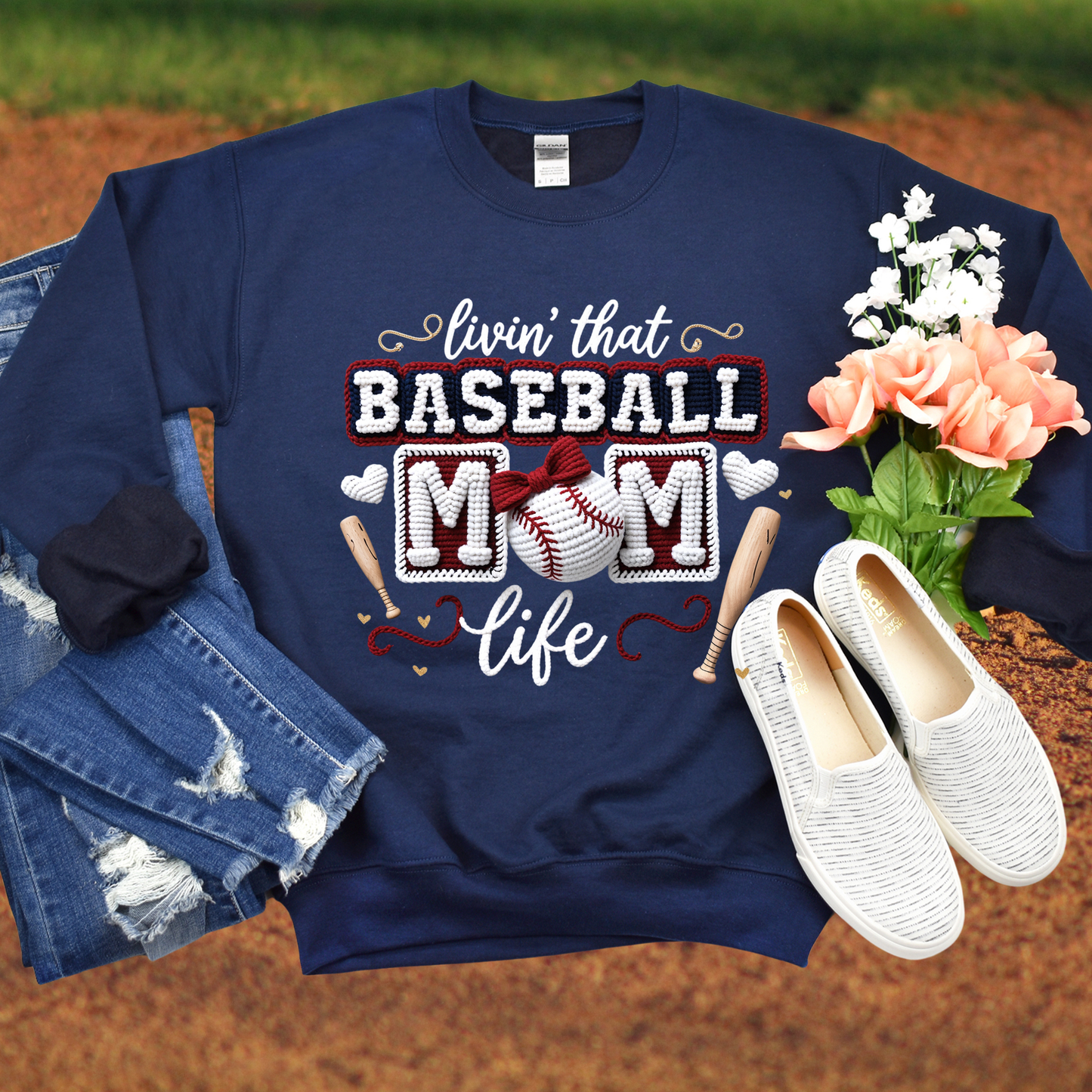 Baseball Mom Life Yarn Effect