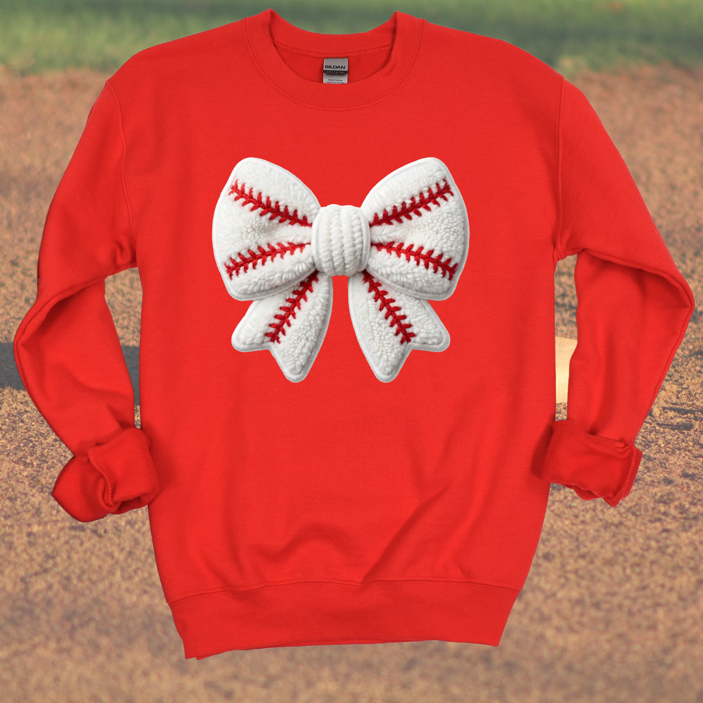 Baseball Bow Yarn Effect