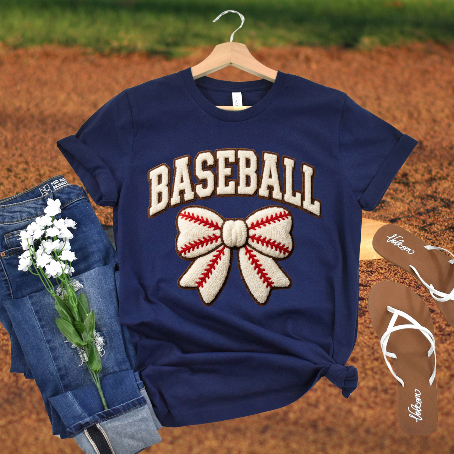 Baseball & Bow Yarn Effect