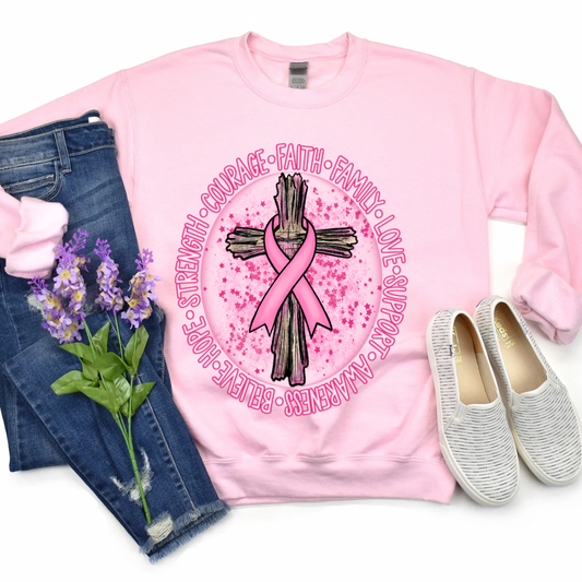 Faith Pink Ribbon Sweater