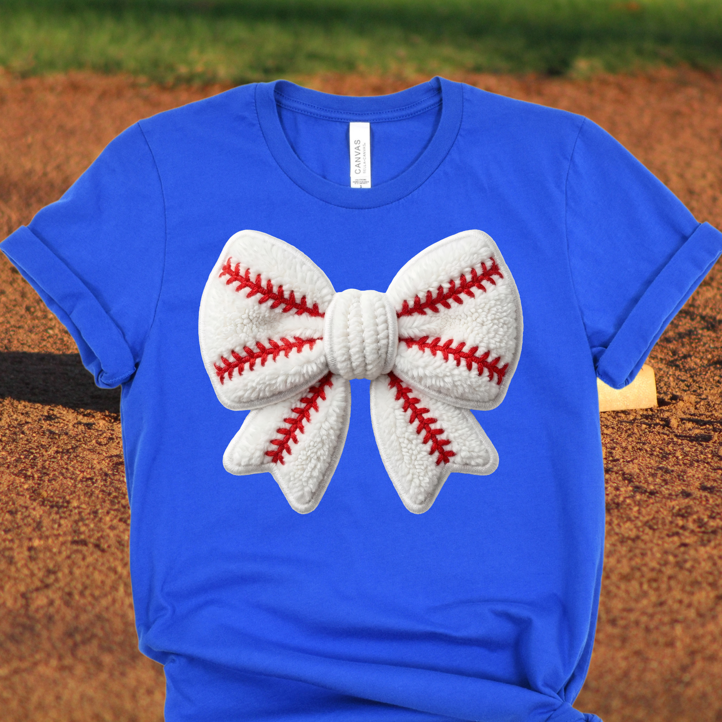 Baseball Bow Yarn Effect
