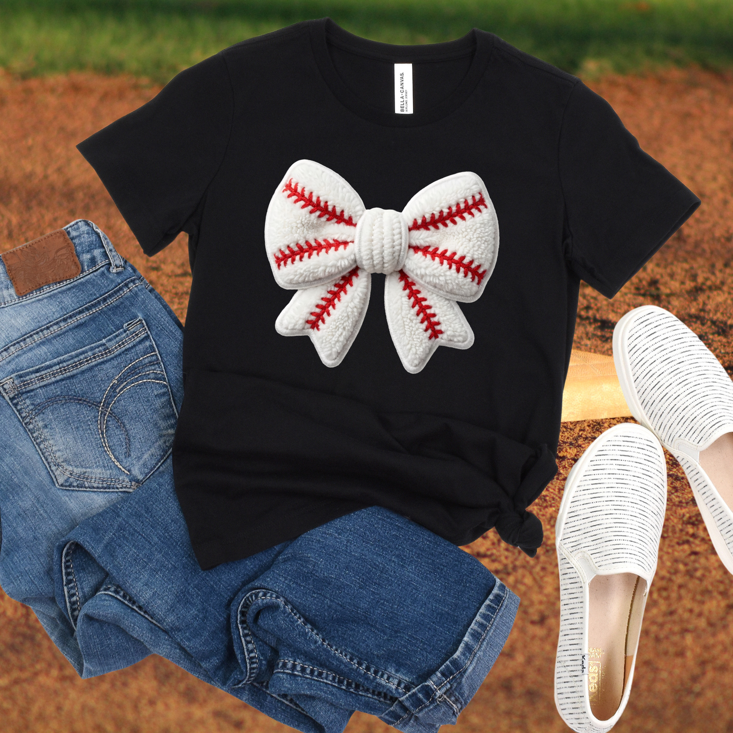 Baseball Bow Yarn Effect
