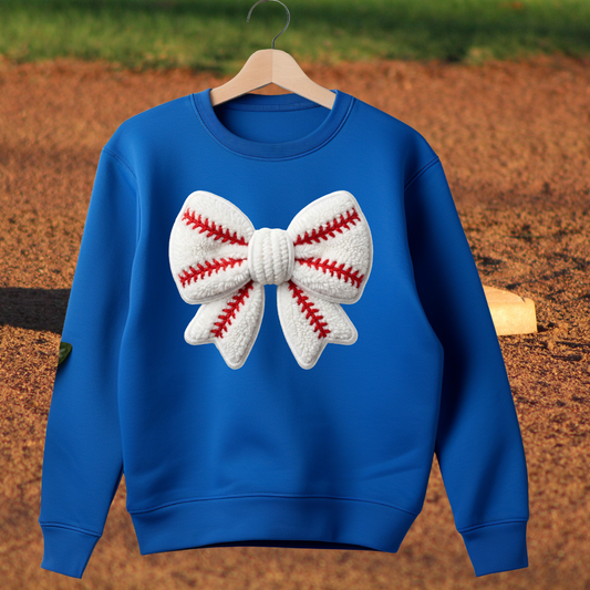 Baseball Bow Yarn Effect