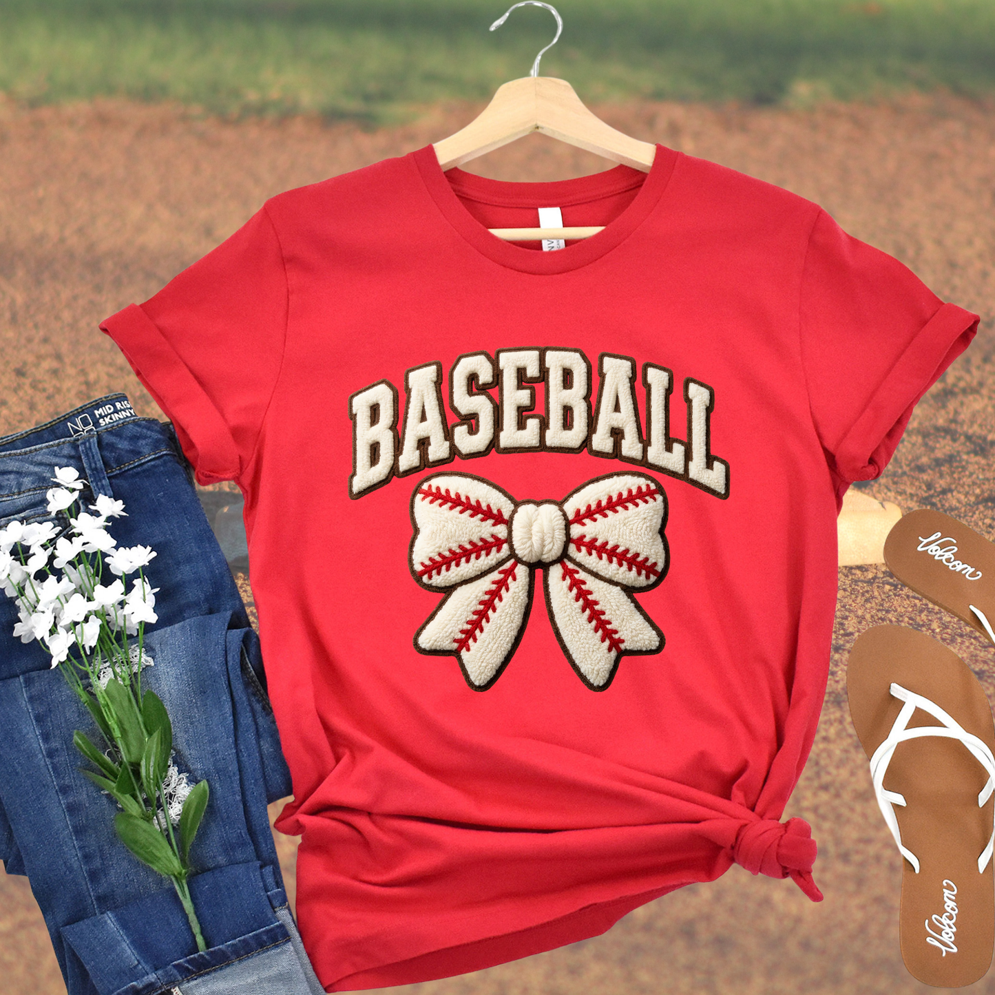 Baseball & Bow Yarn Effect