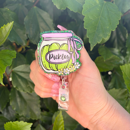 Pickle Jar Badge Reel