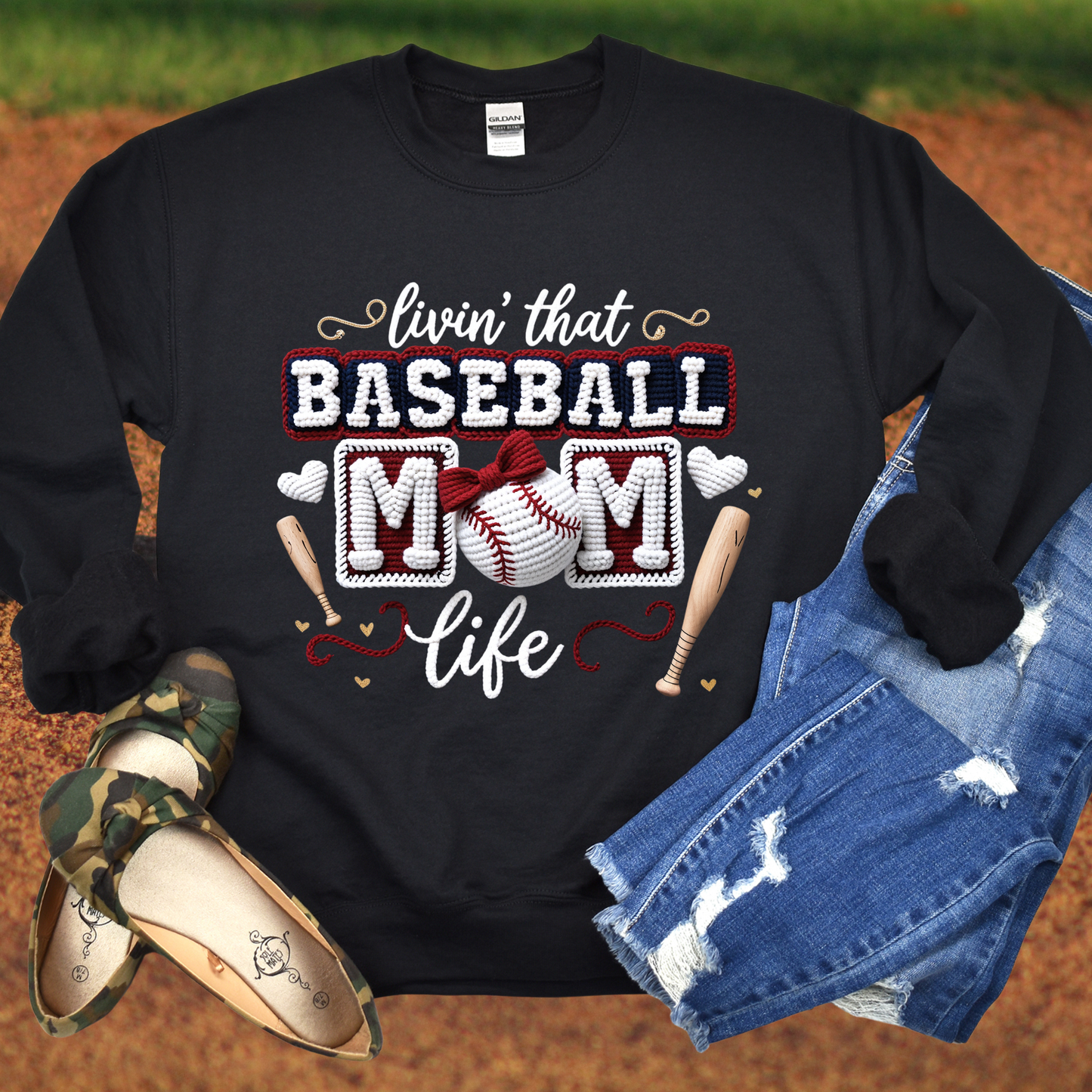 Baseball Mom Life Yarn Effect