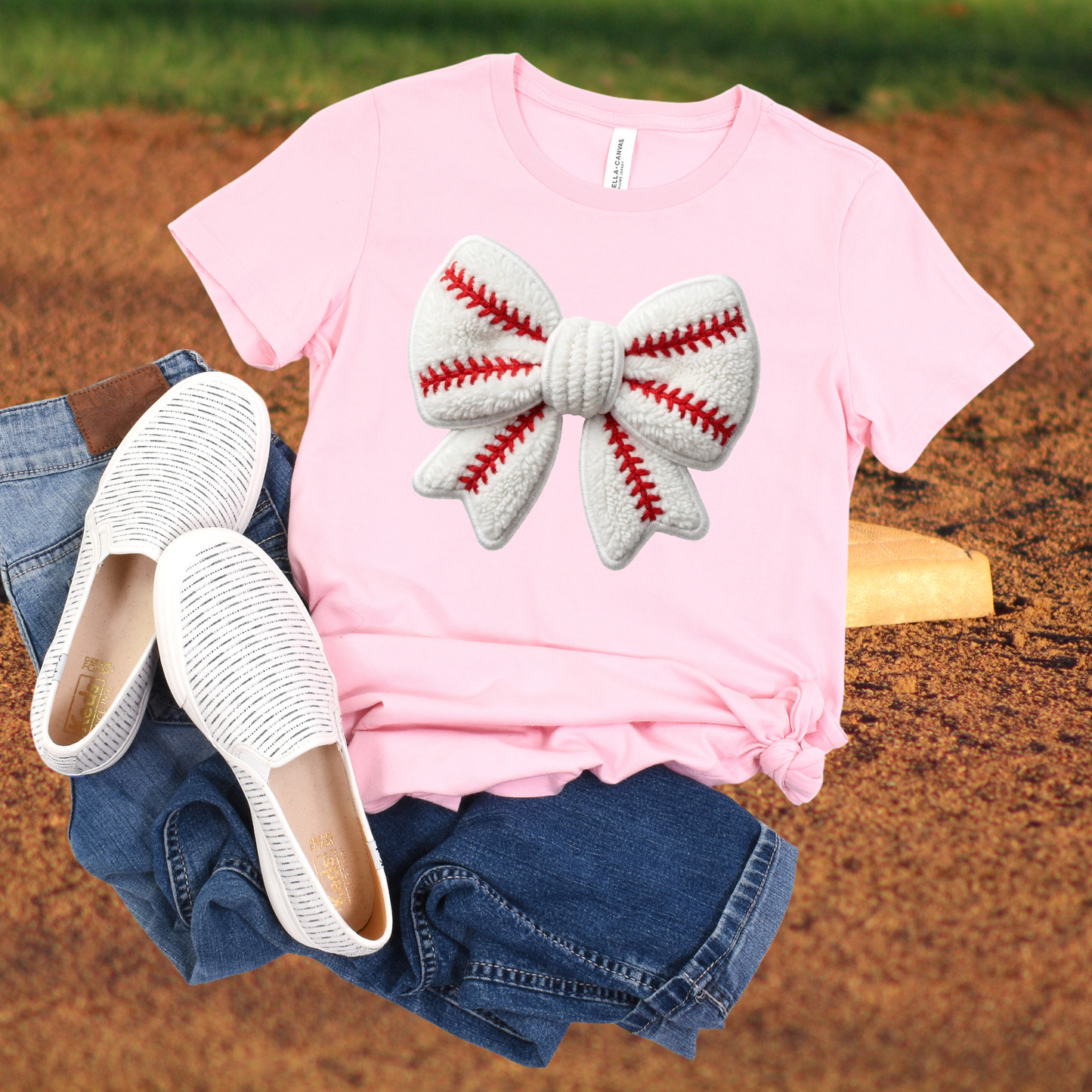 Baseball Bow Yarn Effect