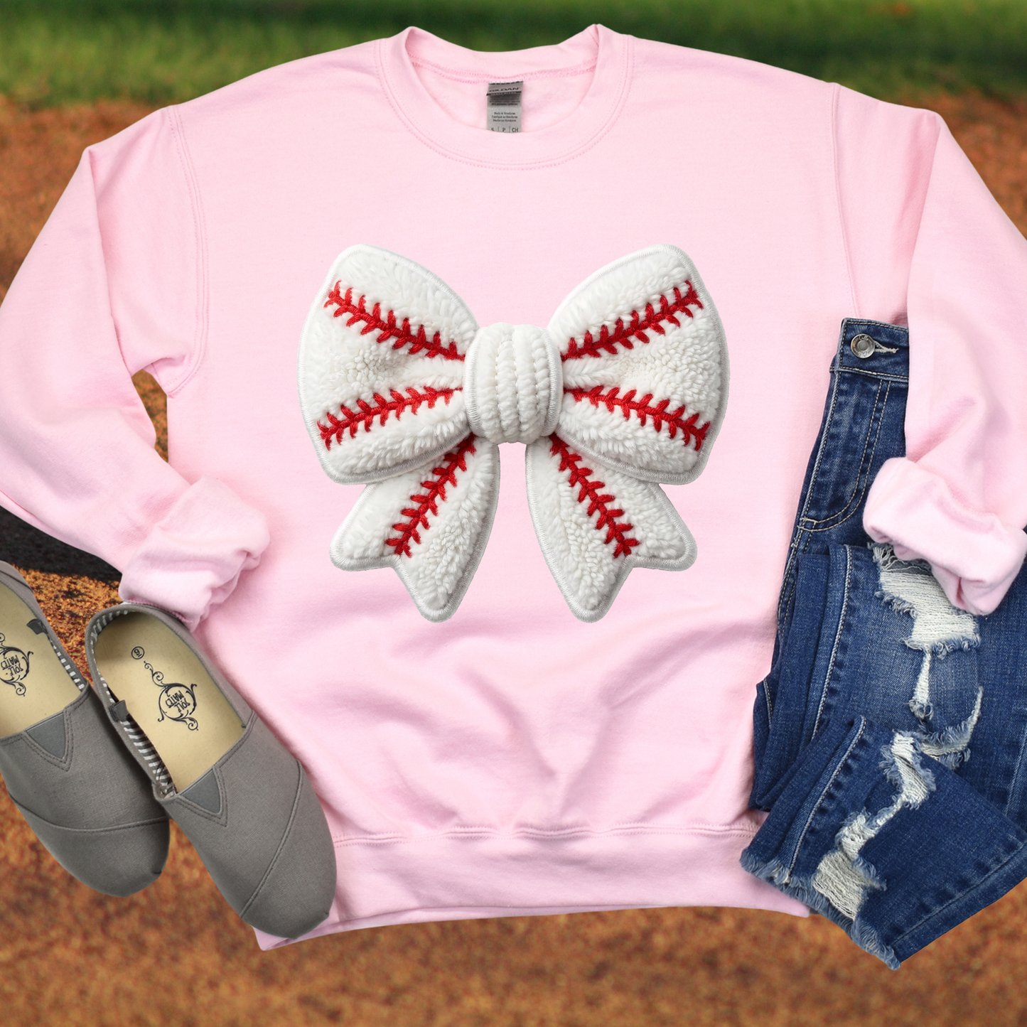Baseball Bow Yarn Effect