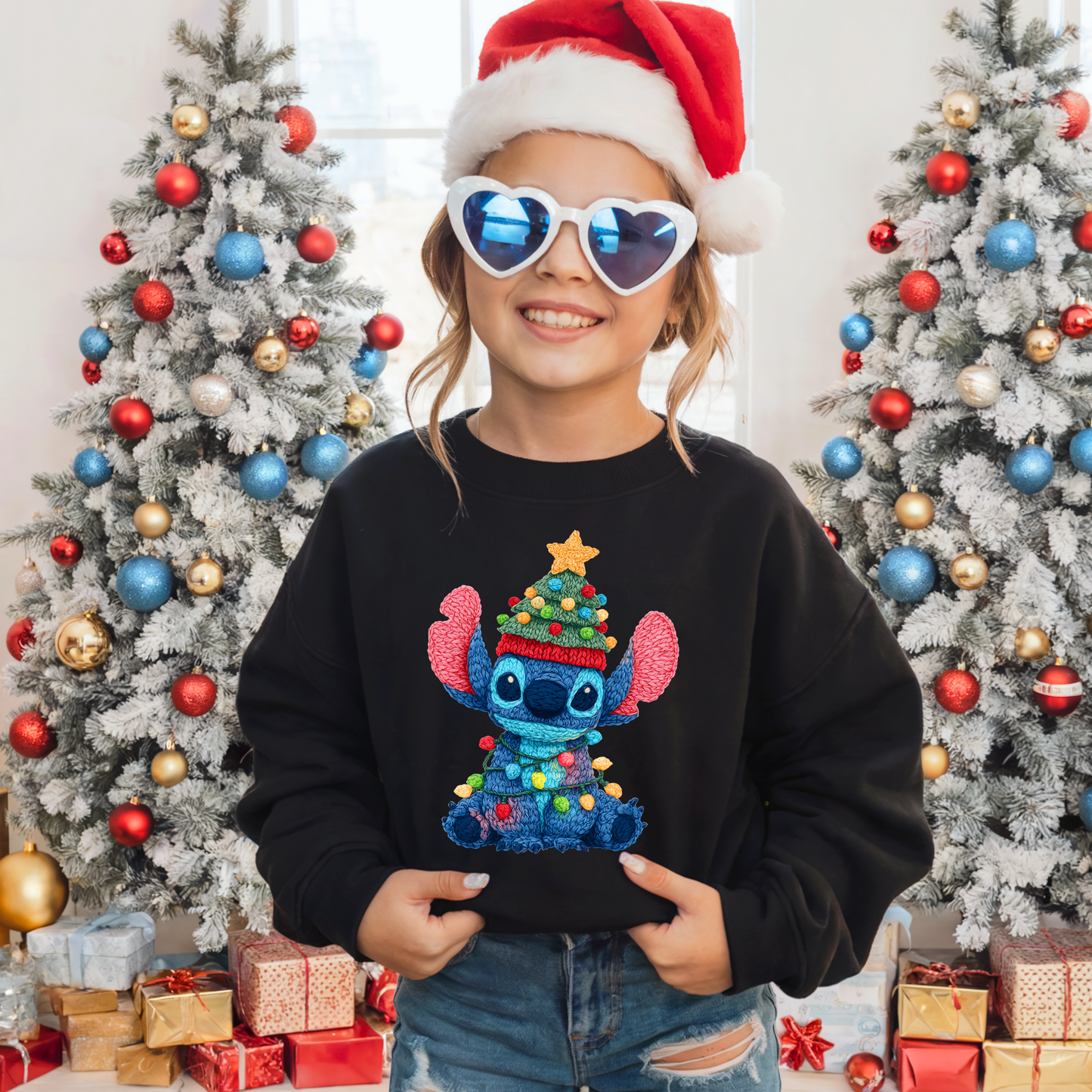 Kids Alien Christmas Lights Yarn Effect