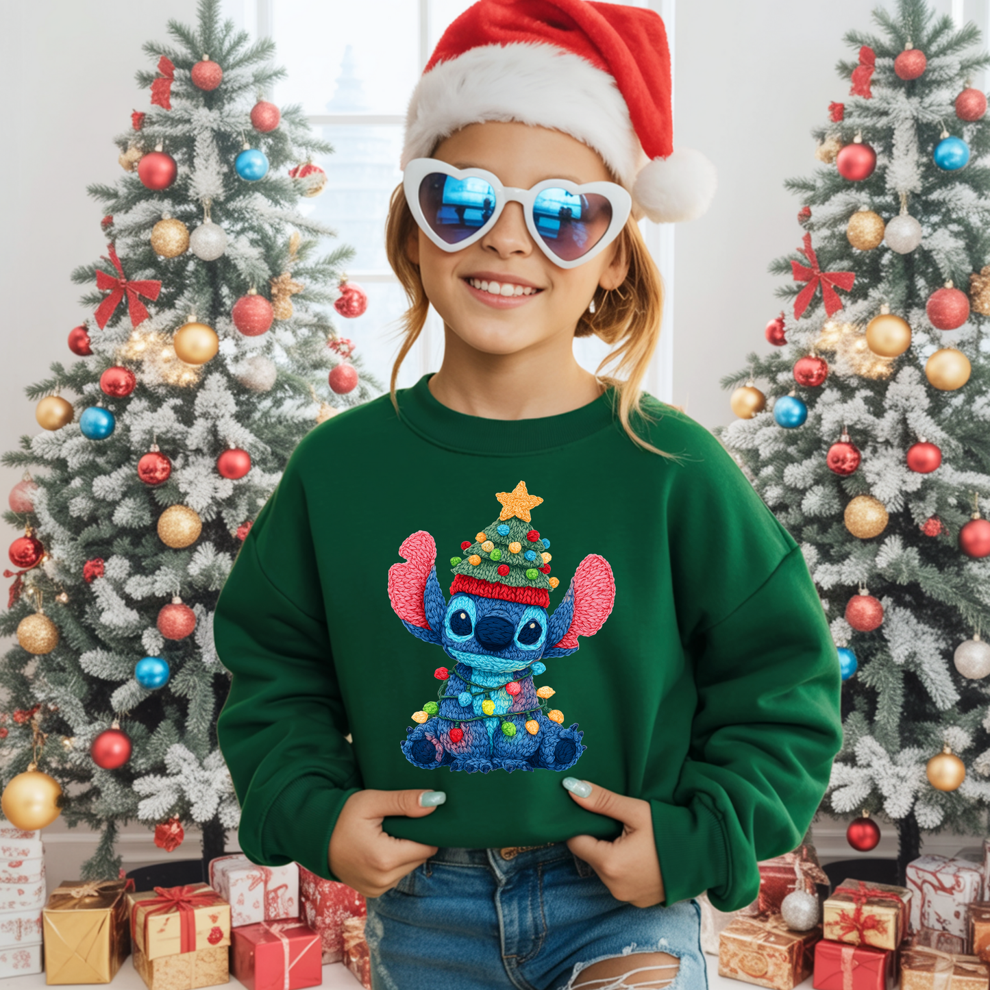 Kids Alien Christmas Lights Yarn Effect