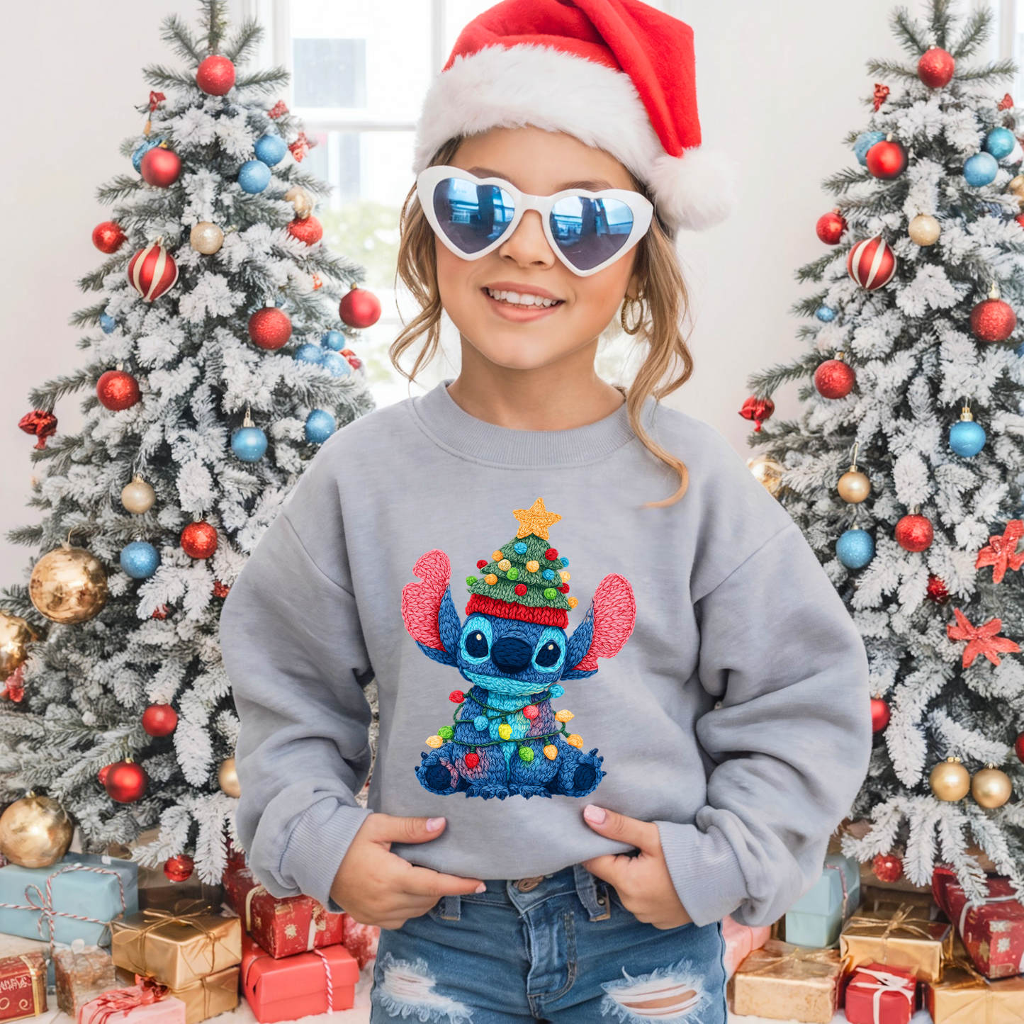 Kids Alien Christmas Lights Yarn Effect