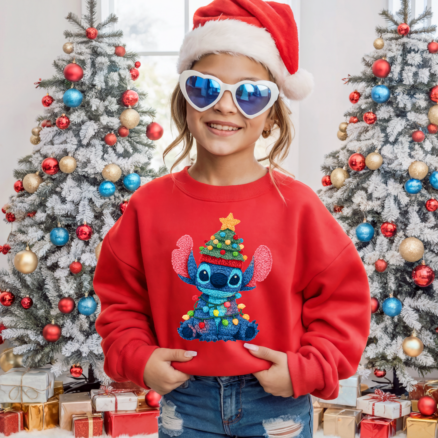 Kids Alien Christmas Lights Yarn Effect