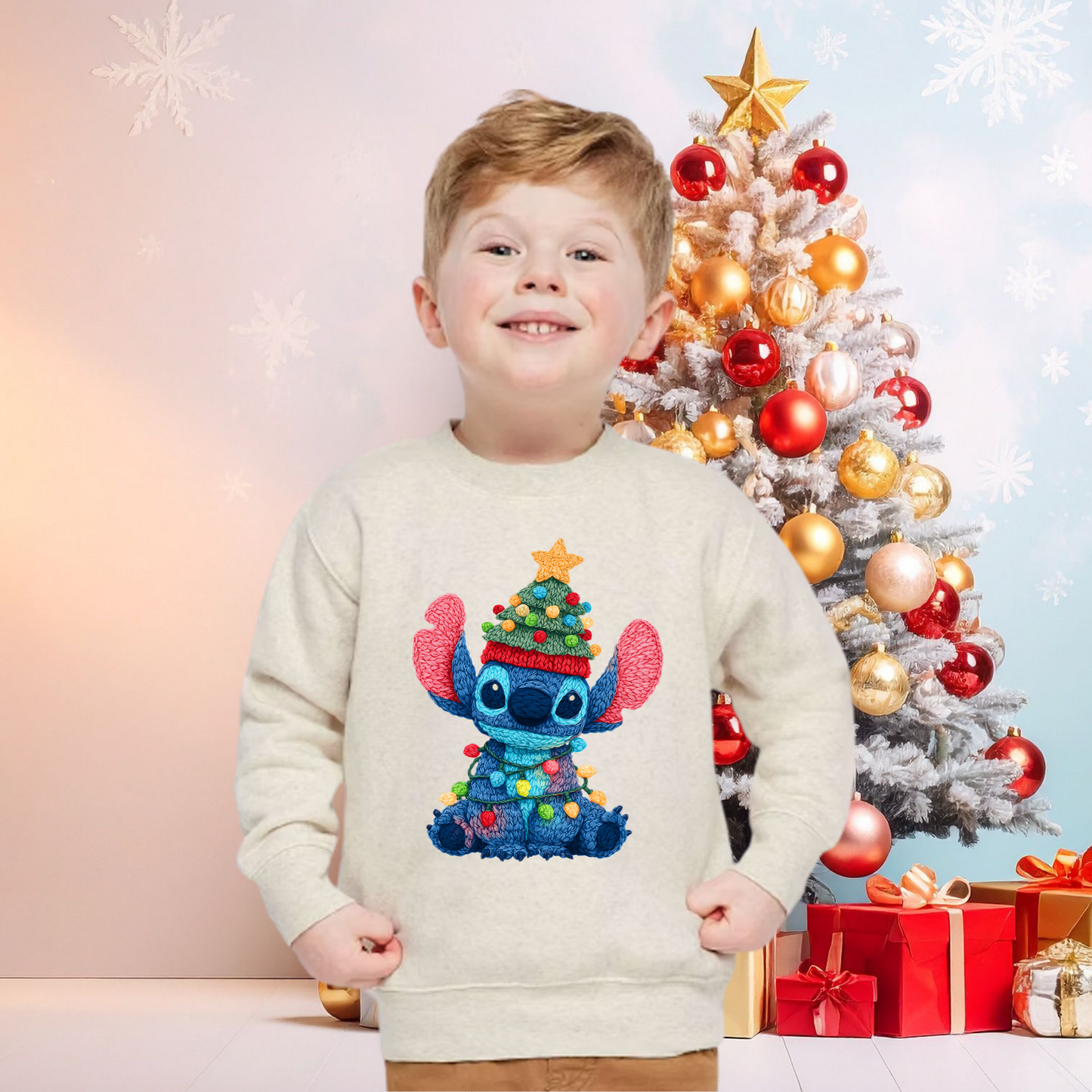 Kids Alien Christmas Lights Yarn Effect