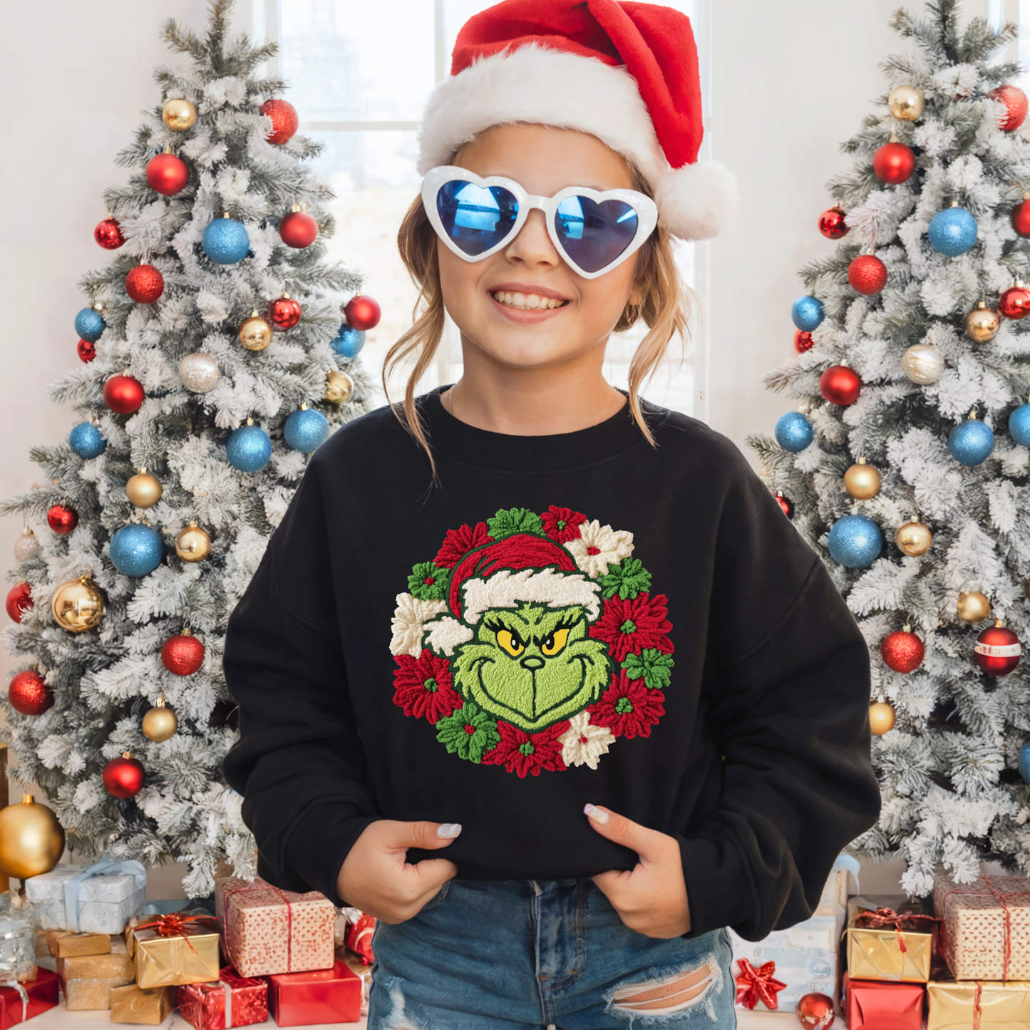 Kids Floral Green Man Yarn Effect