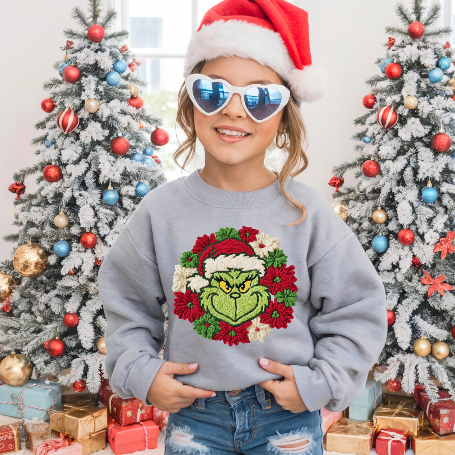 Kids Floral Green Man Yarn Effect