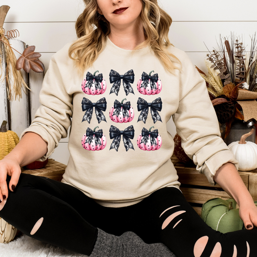 Pink Pumpkin Coquette  Sweater