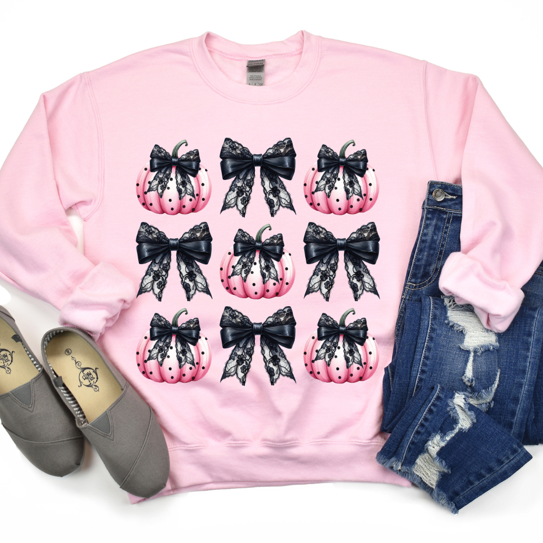 Pink Pumpkin Coquette  Sweater