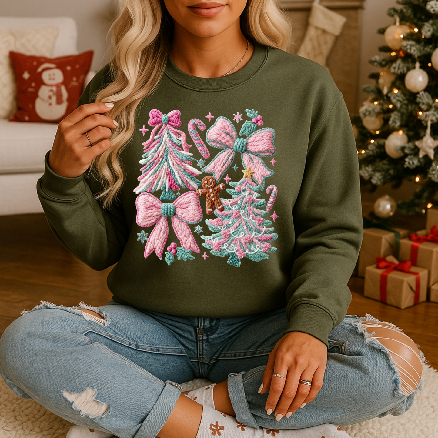 Pinkmas Christmas Cheer Yarn Effect