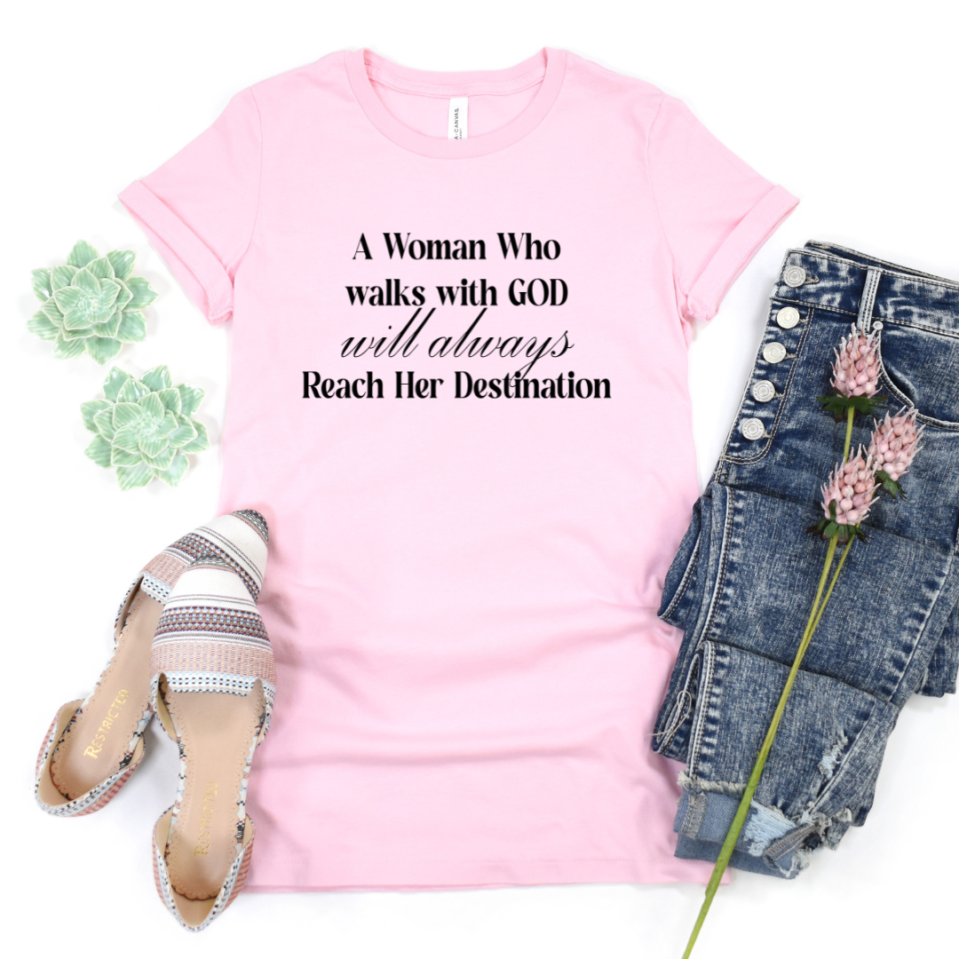 Woman with God - Destination Glitter Shirt or Hoodie