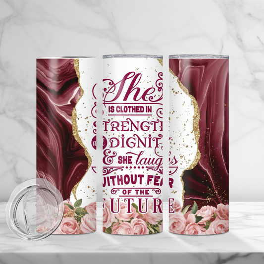 She is Clothed in Strength 20oz Tumbler