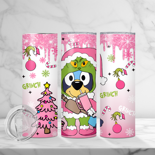 Pink Grinchmas Blue-y 20oz Tumbler